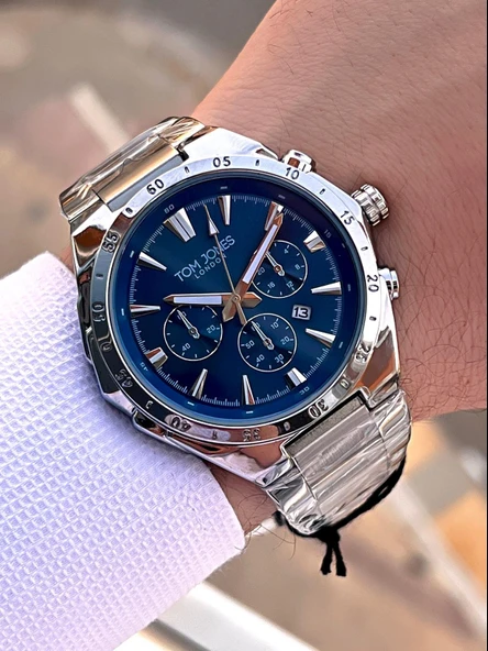 Tom Jones Çelik Kordon 3 Atm Suya Dayanıklı 2 Yıl Garantili Erkek Kol Saati TJE1.2389.7 - Resim 2