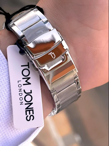 Tom Jones Çelik Kordon 3 Atm Suya Dayanıklı 2 Yıl Garantili Erkek Kol Saati TJE1.2389.2 - Resim 4