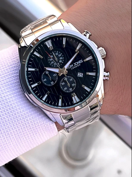 Tom Jones Çelik Kordon 3 Atm Suya Dayanıklı 2 Yıl Garantili Erkek Kol Saati TJE1.2389.2 - Resim 2