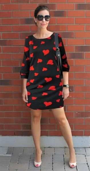 Kadın Uzun Kollu Bisiklet Yaka Dalgıç Mini Boy Elbise - Resim 2