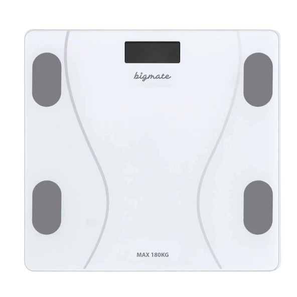 bigmate BGT-7001B Beyaz Wi-Fi Bağlantılı Akıllı Dijital Vücut Analiz Baskülü ürün görseli 1