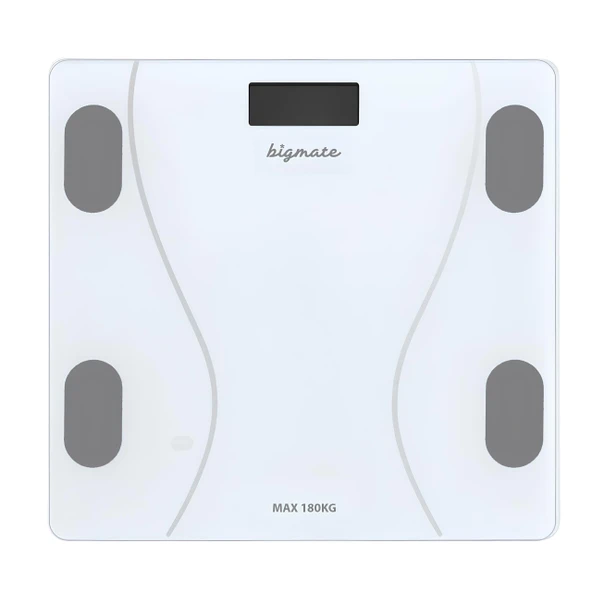 bigmate BGT-7001B Beyaz Wi-Fi Bağlantılı Akıllı Dijital Vücut Analiz Baskülü