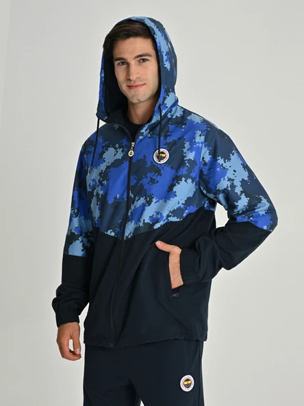 Fenerbahçe S.K. 25/26 Tribün Kamuflaj Yağmurluk Antrenman Jacket Eşofman Üstü Erkek Ceket - Resim 4