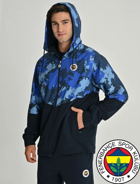 Fenerbahçe S.K. 25/26 Tribün Kamuflaj Yağmurluk Antrenman Jacket Eşofman Üstü Erkek Ceket ürün görseli 1
