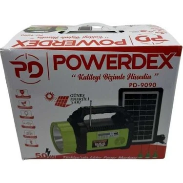 Powerdex Pd-9090 50W Güneş Enerjili Şarj Radyolu Avcı Kamp Feneri - 3