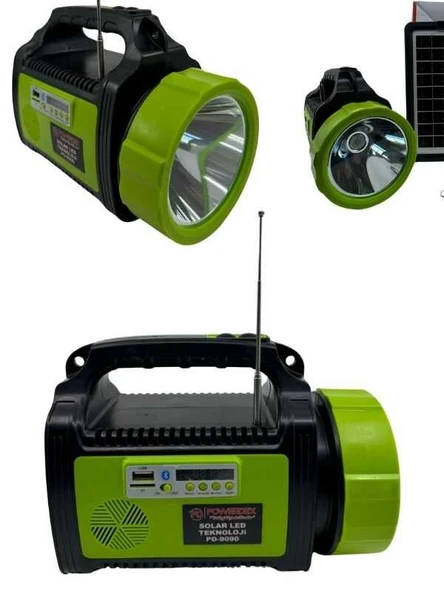 Powerdex Pd-9090 50W Güneş Enerjili Şarj Radyolu Avcı Kamp Feneri