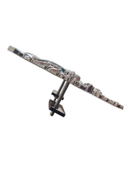 Osmanlı Devlet Arması Vidalı Kabartma Logo Küçük 10x8cm Krom - 3