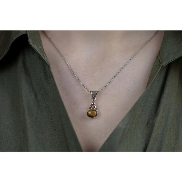 Kaplan Gözü Gümüş Otantik Set - Resim 4