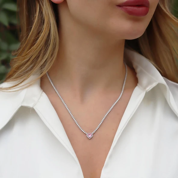 Kalpli Pembe Taşlı Su Yolu Set - Resim 2