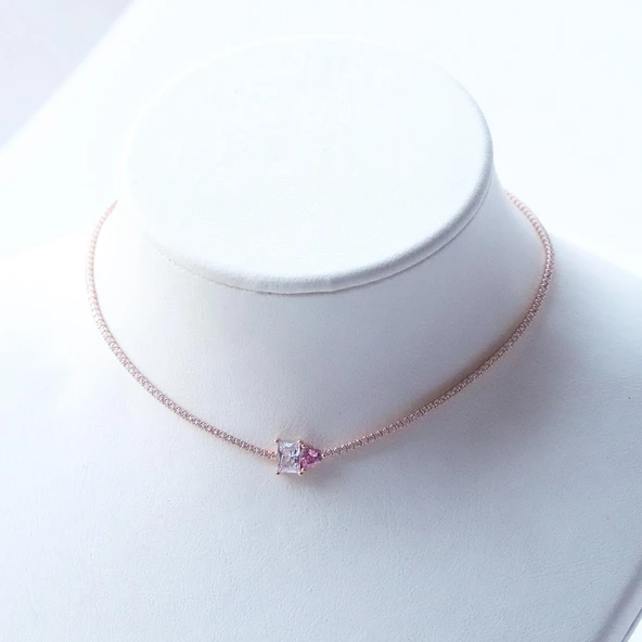 Kalp Choker Gümüş Kolye - 3