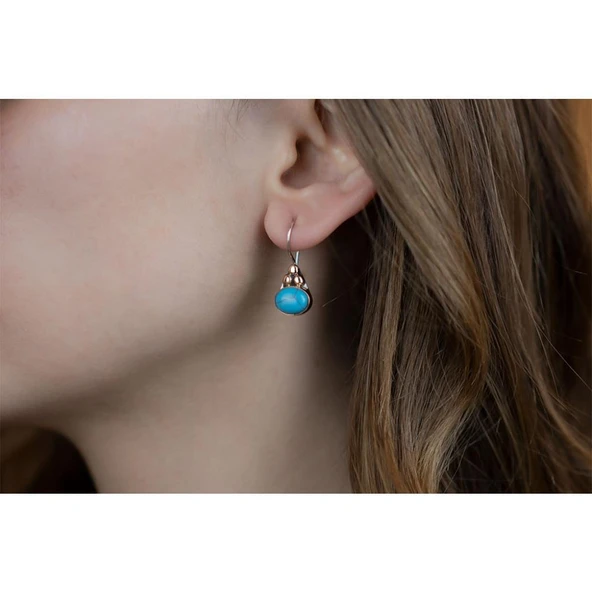 Turkuaz Taşlı Gümüş Otantik Set - Resim 4