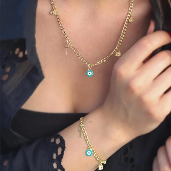 Gold Kaplama 2'li Gümüş Dilek Seti ürün görseli