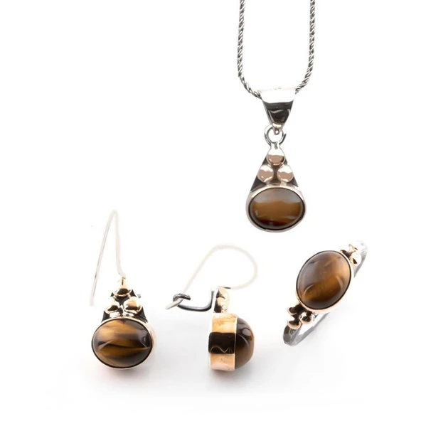 Kaplan Gözü Gümüş Otantik Set ürün görseli