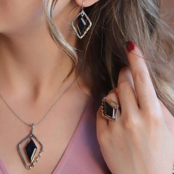 Safir Taşlı Otantik Tasarım Set ürün görseli