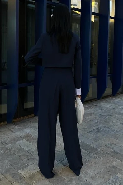 Garni Detaylı Crop Ceketli Takım 10075 - Resim 6