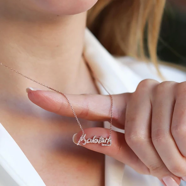 Atatürk İmzalı Rose Gold Kaplama Gümüş Kolye - Resim 2