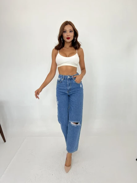 6288 KOT PANTOLON-MAVİ - Resim 4