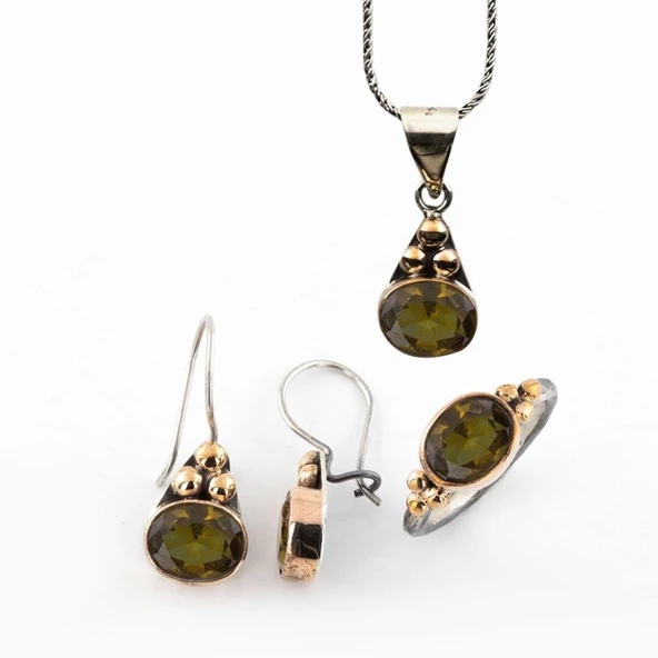 Zultanit Taşlı Gümüş Otantik Set ürün görseli