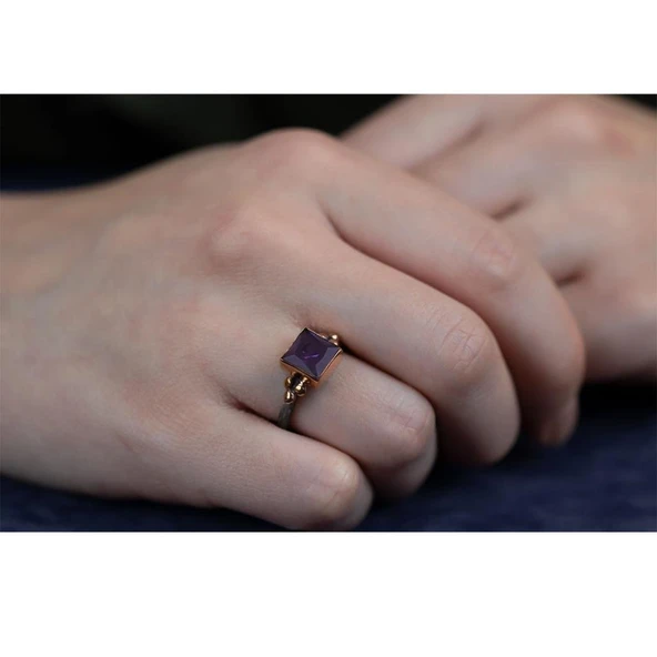 AmetistTaşlı Gümüş Otantik Set - Resim 2