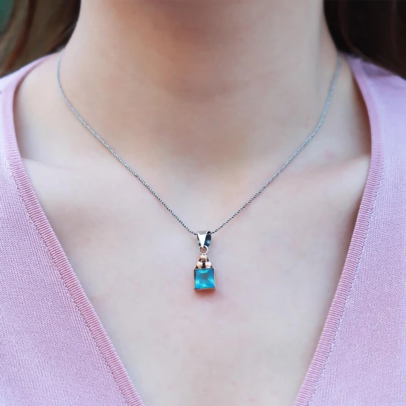 Aqumarin Taşlı Otantik Set - Resim 3