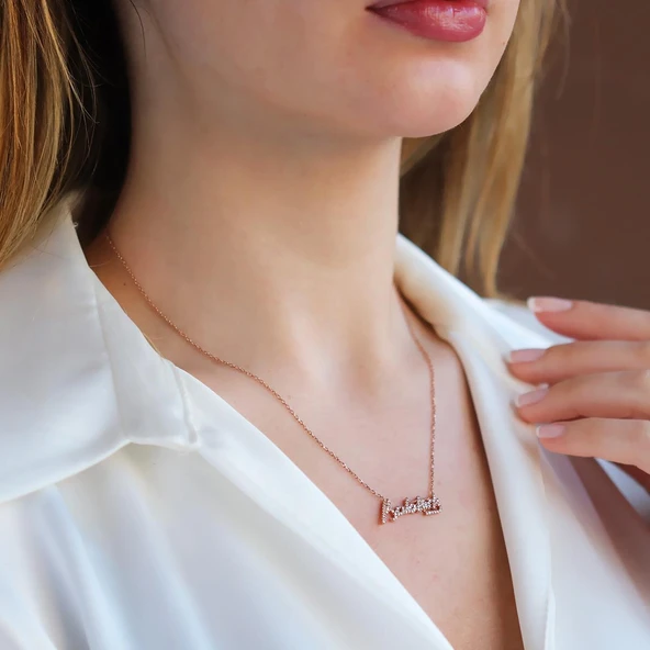 Atatürk İmzalı Rose Gold Kaplama Gümüş Kolye - Resim 3