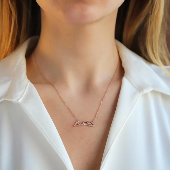 Atatürk İmzalı Rose Gold Kaplama Gümüş Kolye ürün görseli 1