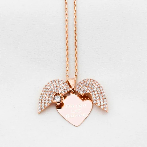 Kalp Tektaş Model Açılır Kapanır Gümüş Kolye