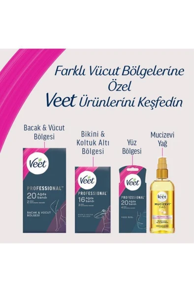 Veet Professional Sir Ağda Bandı Yüz Bölgesi Normal Ciltler 20'li - 8