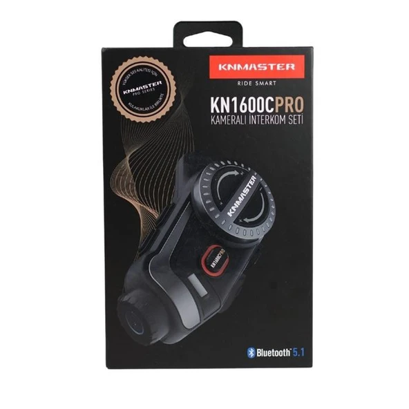 KNMASTER KN1600C PRO KAMERALI MOTOSİKLET BLUETOOTH INTERCOM KULAKLIK SETİ - 1