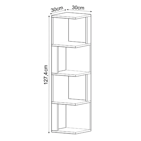 Herry Köşe Kitaplık – Dekoratif Raf Ünitesi, Modern Kütüphane - 4