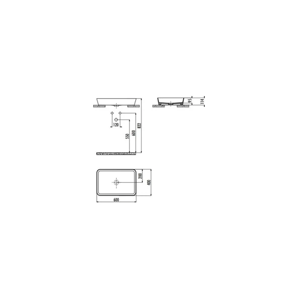 LP060 Loop 40X60 cm Tezgah Üstü Lavabo - Resim 4