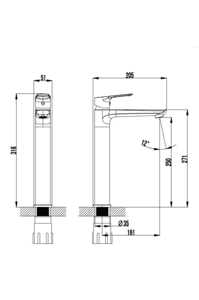 Solo Uzun Lavabo Bataryası So6500 - Resim 2