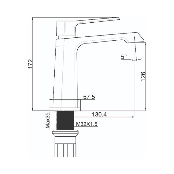 Stark Lavabo Bataryası Gun Grey SK1500GR - 2