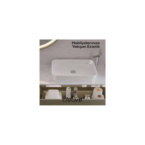 LP060 Loop 40X60 cm Tezgah Üstü Lavabo - Resim 2