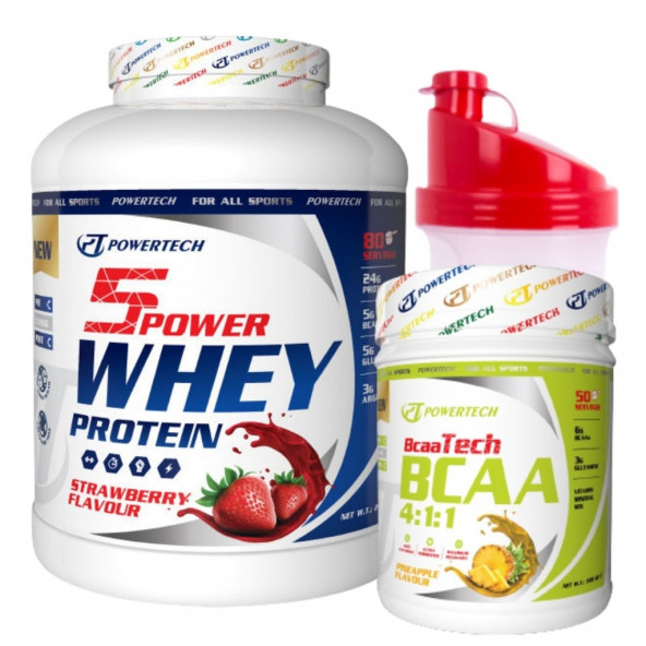 POWERTECH 5Power Whey Protein Tozu 80 Servis - BCAA 50 Servis