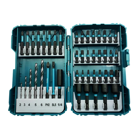 Mıknatıslı Darbeli Bits Uç Seti 49 'lu Set PZ PH SL Torx HSS Delme Ucu Somun Adaptör Ucu Tutucu ürün görseli