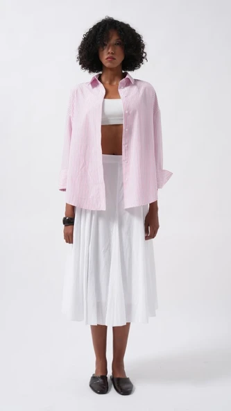 Çizgili Basic Gömlek - 2