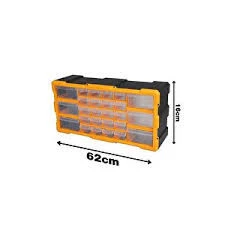 SUPER BAG Vida Dübel Civata Kutusu Bölmeli Avadanlık Monoblok Çekmeceli 26'lı Takım Çantası Plastik Organizer - Resim 3