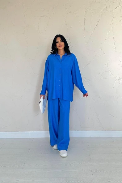 Saks Alice Gömlek Ve Bol Kesim Pantolon Takım - 2