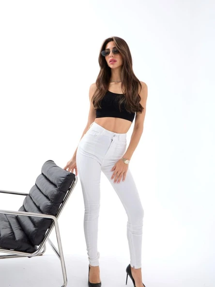 6489 PANTOLON-BEYAZ - Resim 3