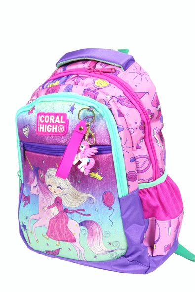 CH 23481 Unicorn Prenses - 3' Lü Okul Çantası Seti - Sırt Ve Beslenme Çantası + Kalemlik - 3