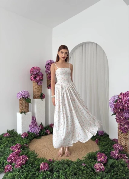 Pars İp Askılı Elbise - Resim 6