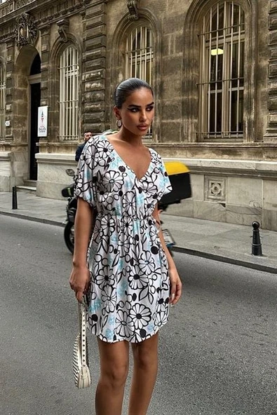 Lindsey Çiçek Desenli Elbise 2276-10 - Resim 5