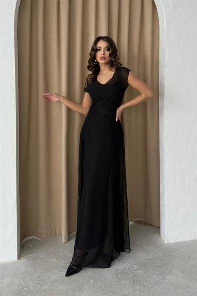 Archernar Şifon Tül Elbise 2704-8 - Resim 5