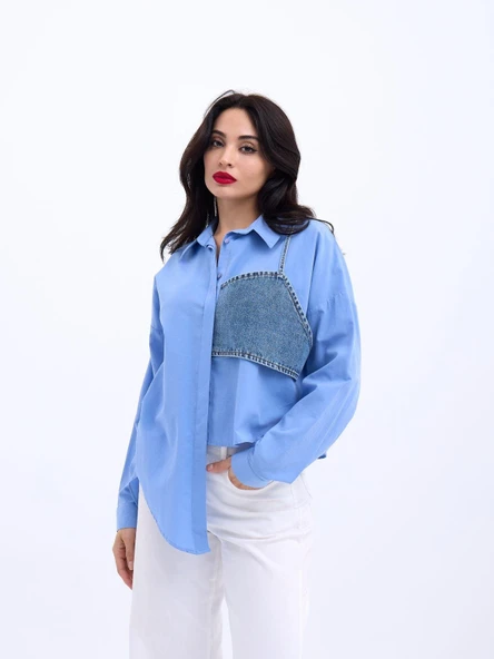 5419 GÖMLEK-KOYU MAVİ - Resim 3