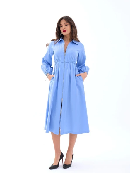 6966 ELBİSE-KOYU MAVİ ürün görseli