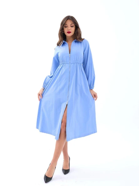 6966 ELBİSE-KOYU MAVİ - Resim 3