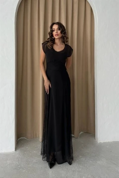 Archernar Şifon Tül Elbise 2704-8 ürün görseli