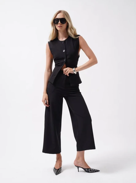 Bol Paça Midi Boy Pantolon - Resim 2