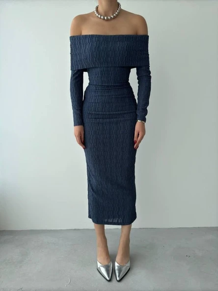 Ovieda Madonna Yaka Elbise - Resim 2